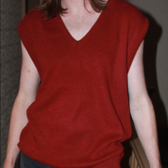London Fog red Wool Sportswear Preppy Vest Top XL - Picture 8 of 8